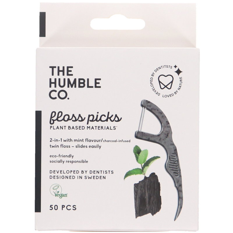 The Humble Co. - Tandtrådsbygel Charcoal & Mint 50-pack