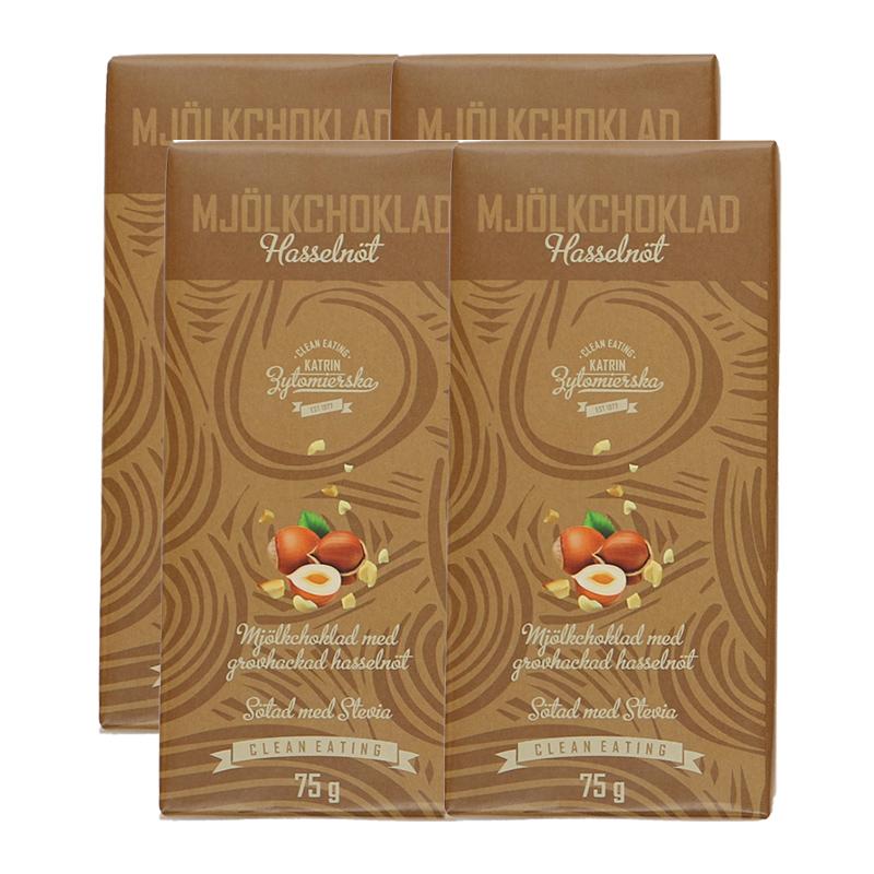 Clean Eating Mjölkchoklad Hasselnöt 4-pack