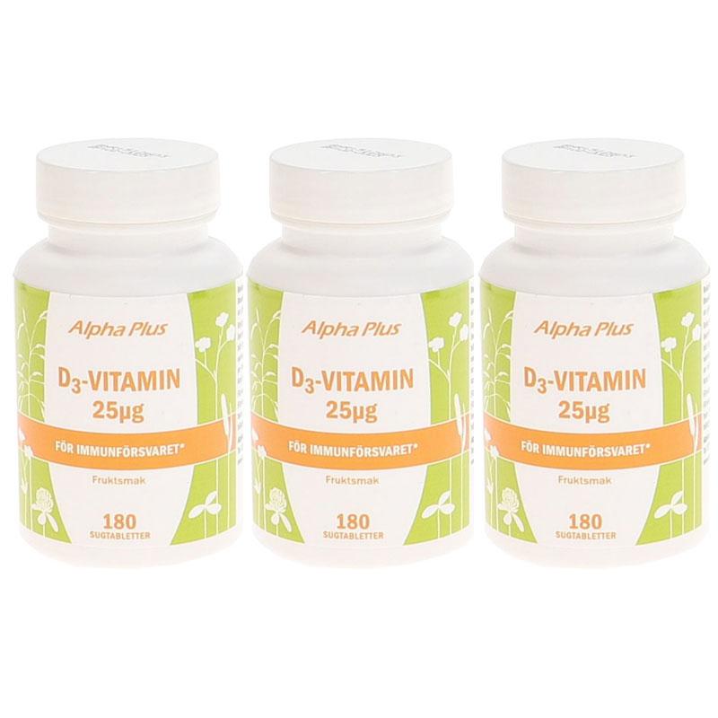 Alpha Plus D-Vitamin Sugtablett 3-pack