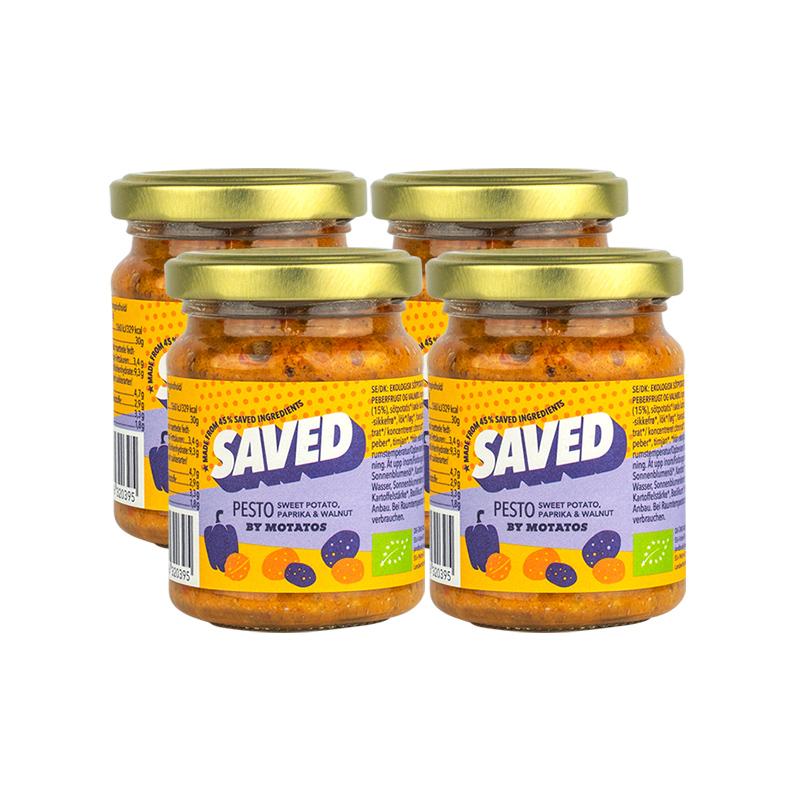 SAVED By Motatos Pesto - Sötpotatis, Paprika & Valnötter 4-pack