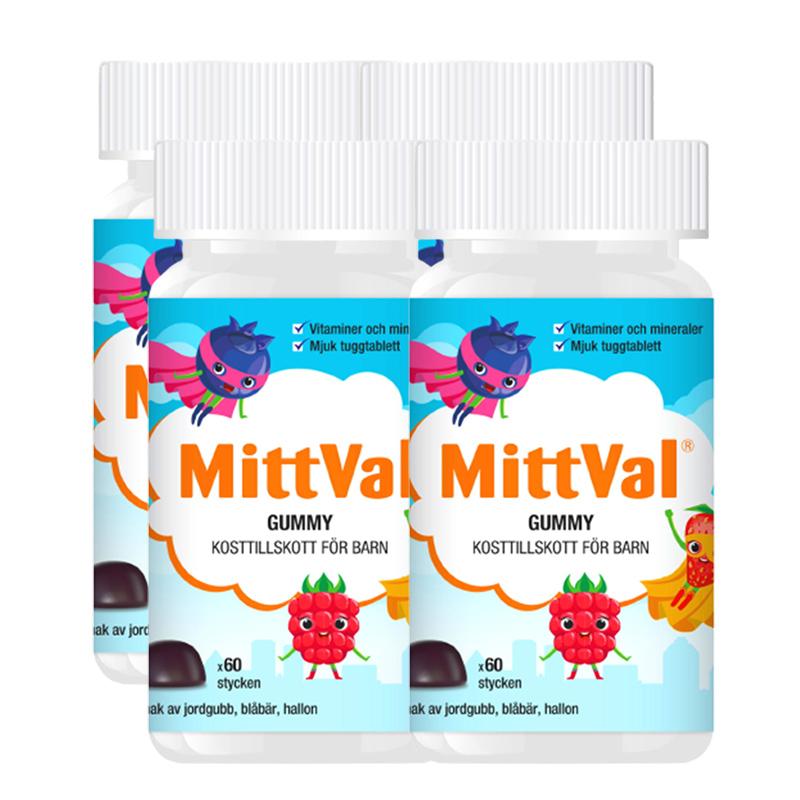 Mittval MittVal Gummy Kosttillskott Barn 4-pack