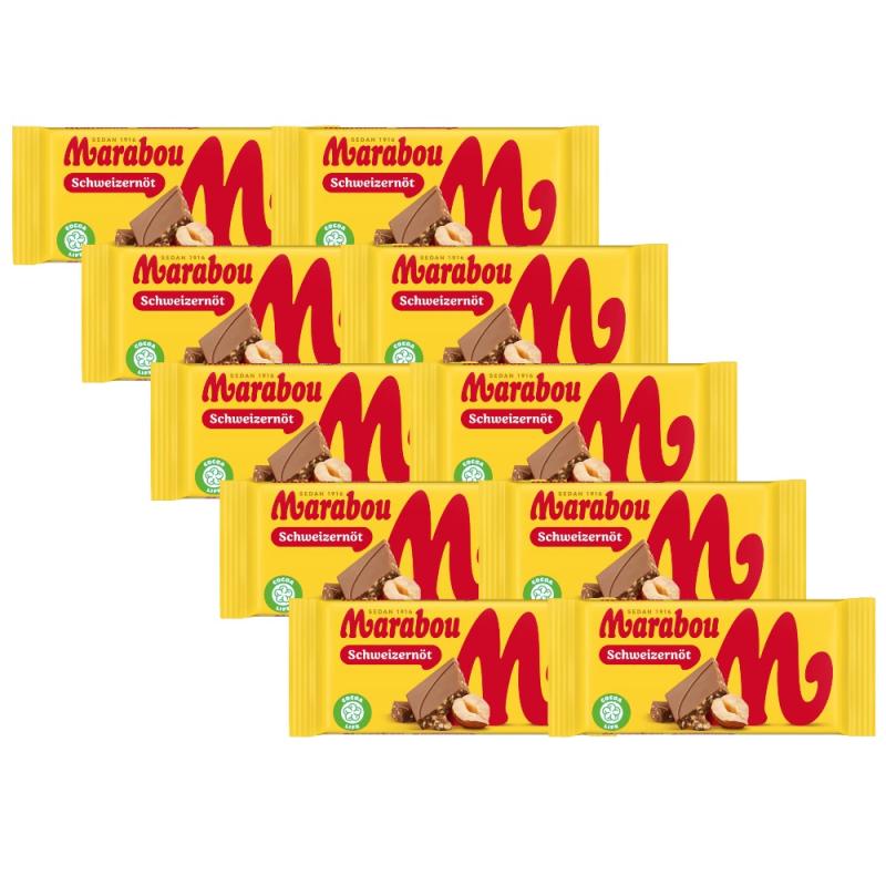 Marabou Mjölkchoklad Schweizernöt Mini 10-pack