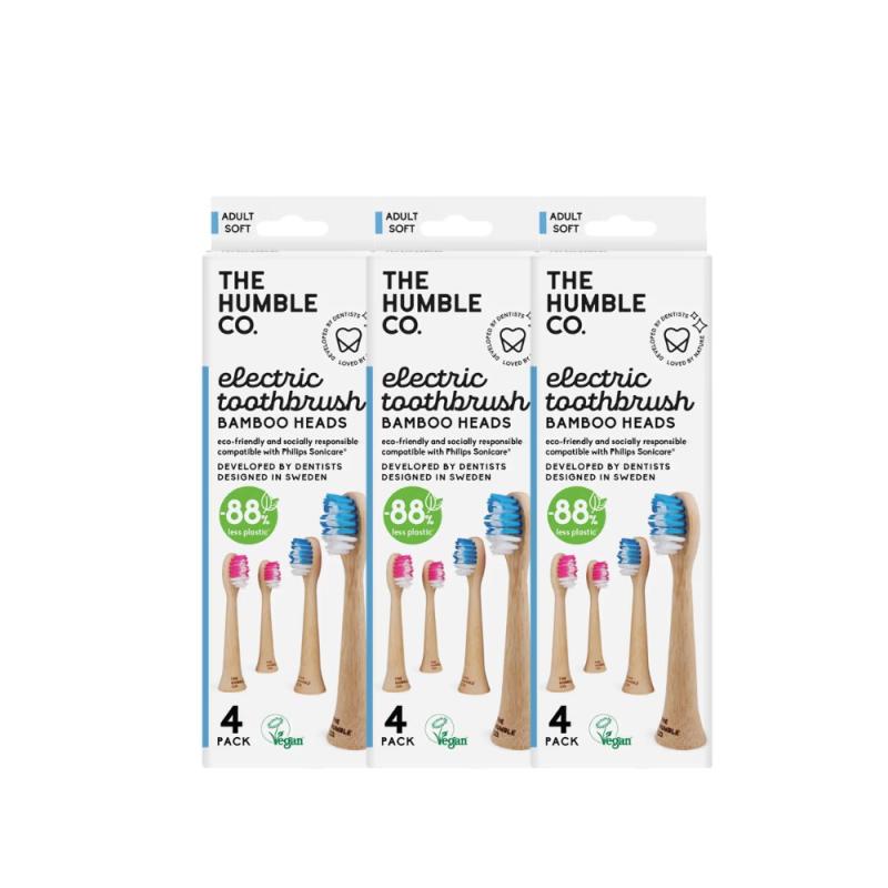The Humble Co. Huvud Eltandborste Soft 3-pack