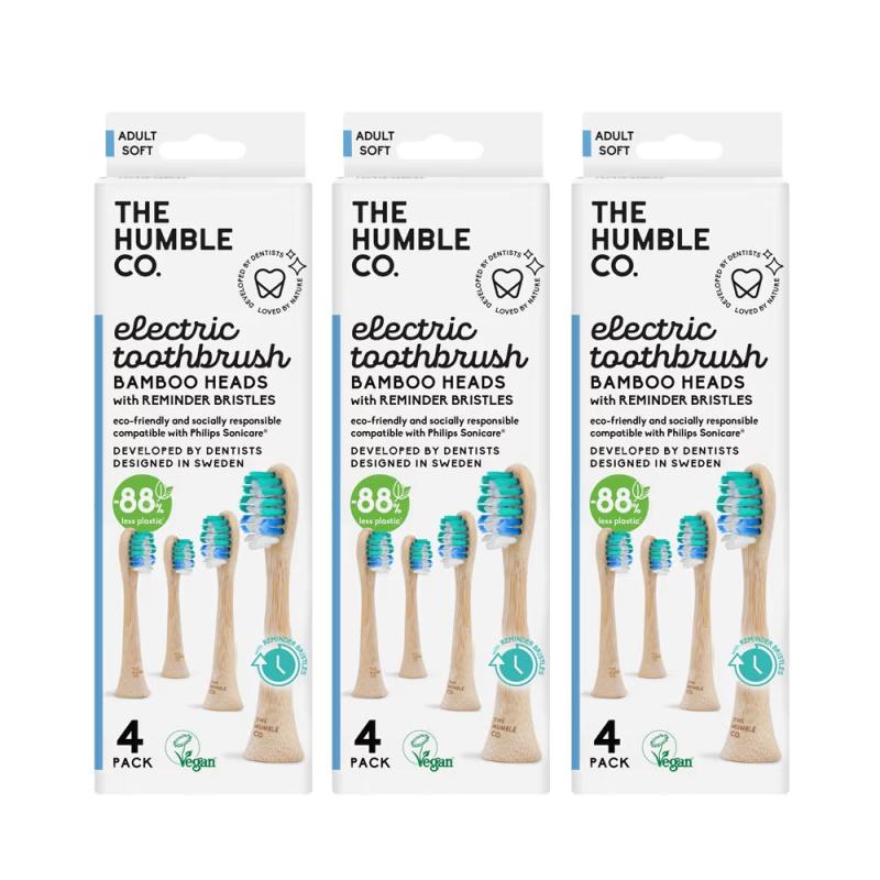 The Humble Co. Huvud Eltandborste Bristle 3-pack